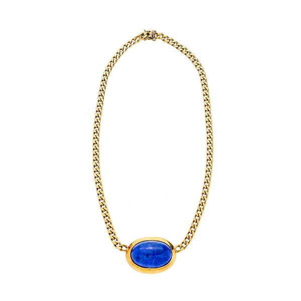 Necklace in yellow gold and lapis lazuli  - Auction Auction of Antique Jewelry, Modern and watches - Curio - Casa d'aste in Firenze