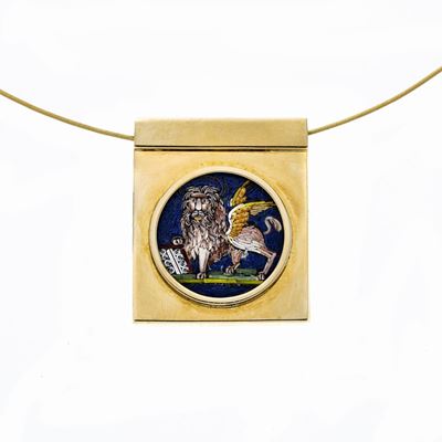 Girocollo Semirigido in Oro Giallo e Micromosaico