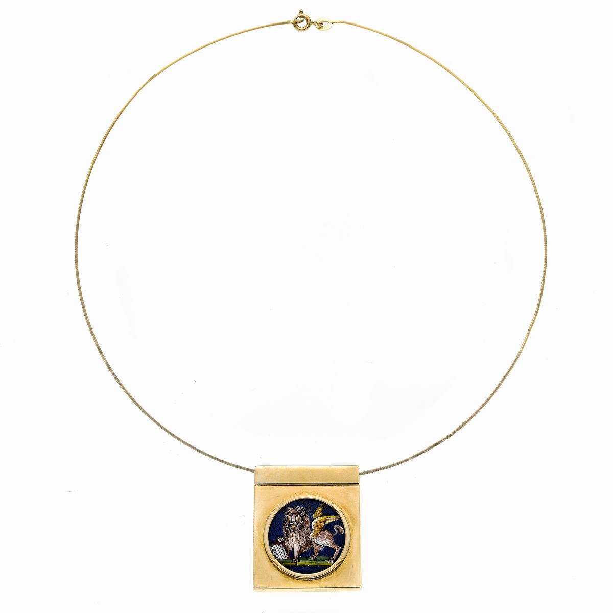 Girocollo Semirigido in Oro Giallo e Micromosaico