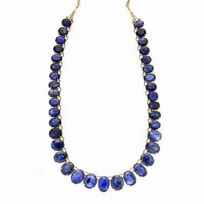 Collier in Oro Giallo e Zaffiri
