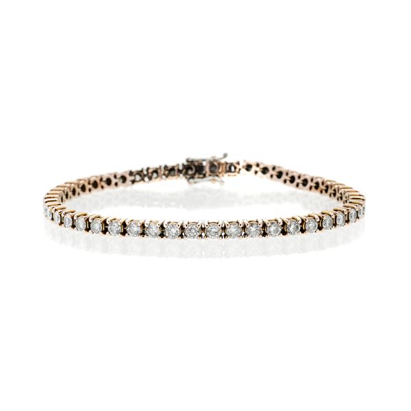 Tennis bracelet in rose gold and diamonds