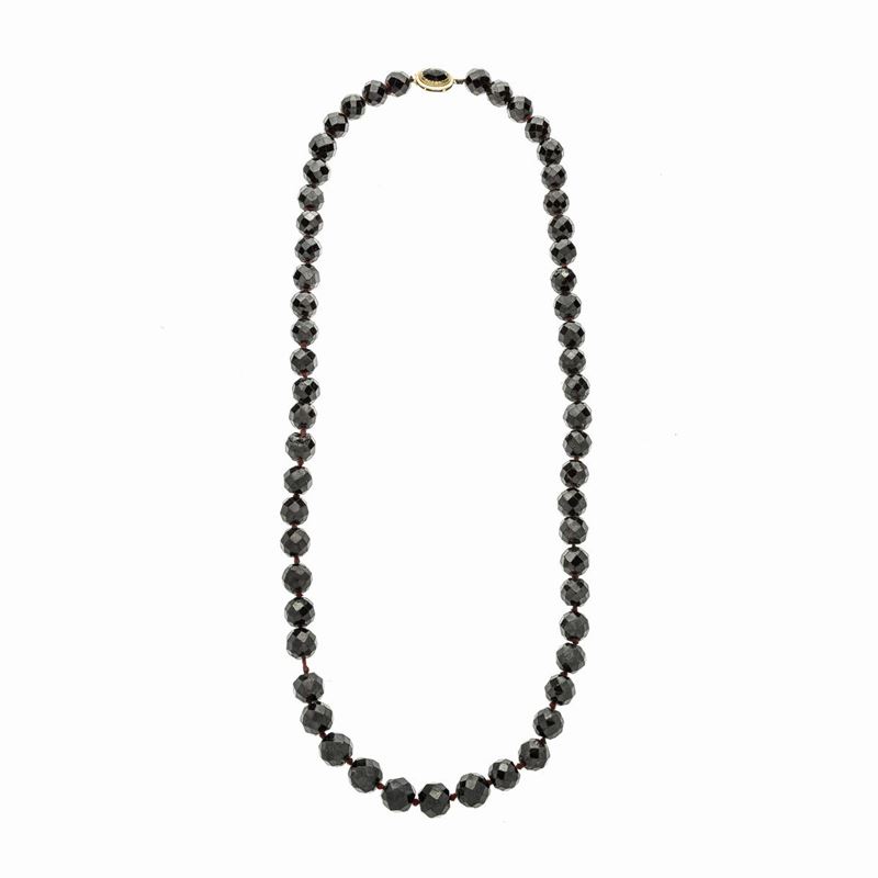 Collana in Granato e Oro Giallo
