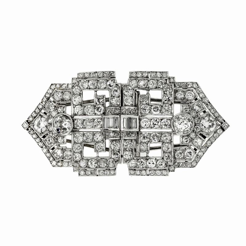 Spilla in Oro Bianco e Diamanti