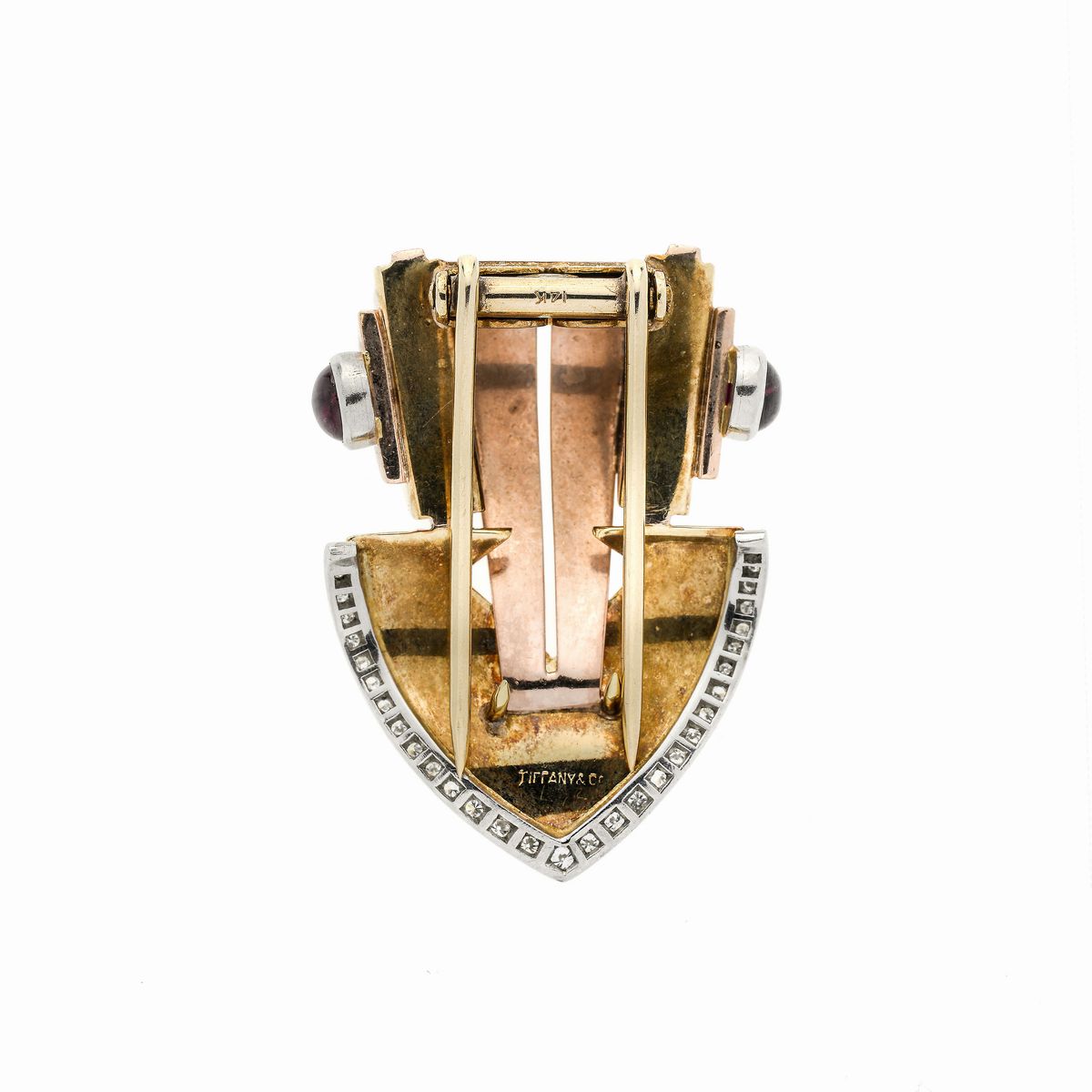 Tiffany & Co - Clip in Oro Giallo 14 Kt, Oro Bianco, Oro Rosa, Rubini e Diamanti Tiffany&co