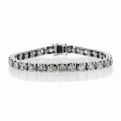 Bracciale Tennis in Oro Bianco e Diamanti