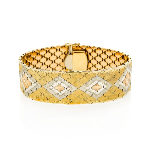Bracelet in yellow gold and white gold
