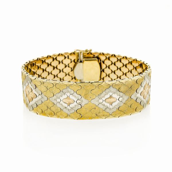 Bracciale in oro giallo e oro bianco