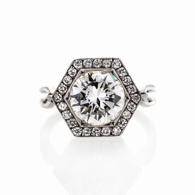 Anello in Oro Bianco e Diamante