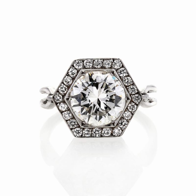 Anello in Oro Bianco e Diamante