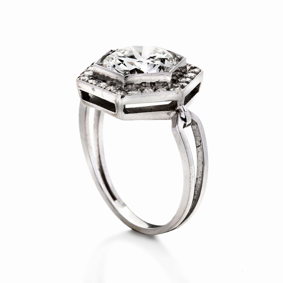 Anello in Oro Bianco e Diamante