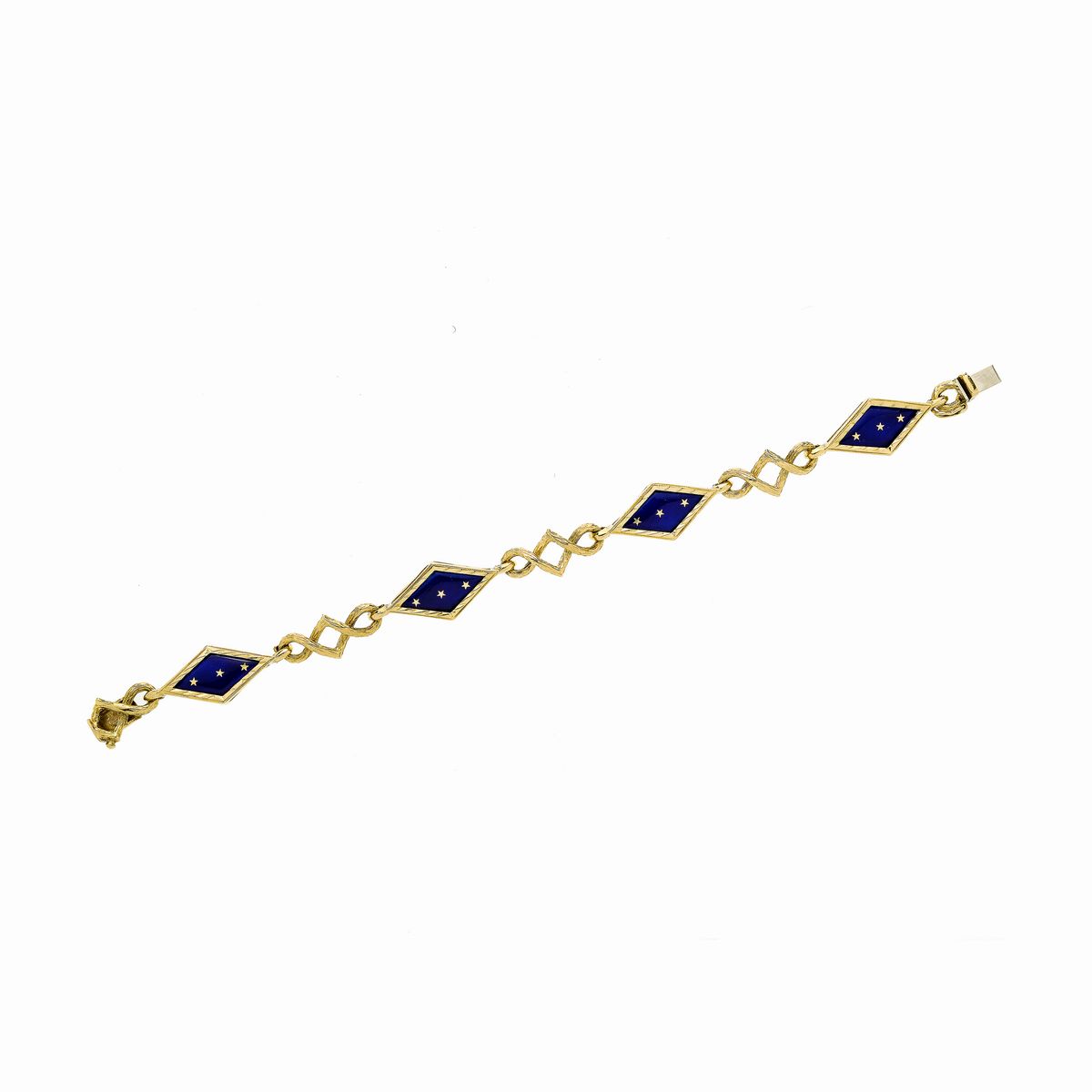 Bracciale in Oro Giallo e Smalto Blu