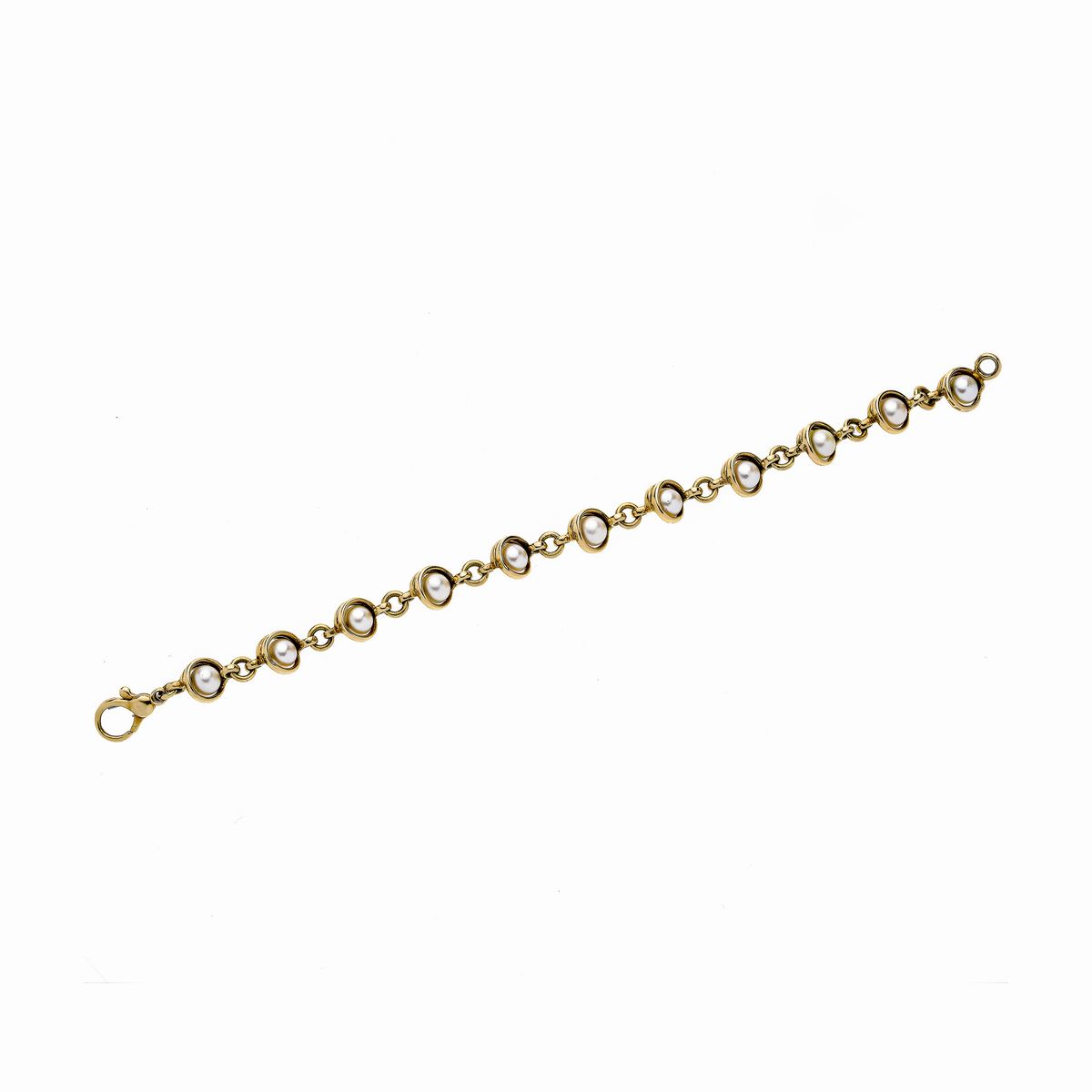 Bracciale in Oro Giallo e Perle Coltivate Cusi