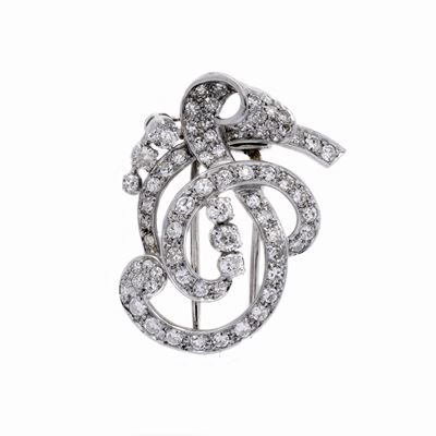 Clip in Oro Bianco e Diamanti