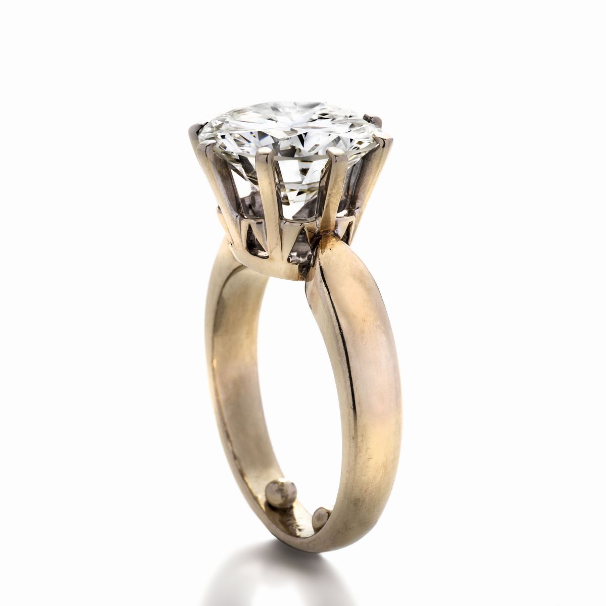Anello Solitario in Oro Bianco e Diamante