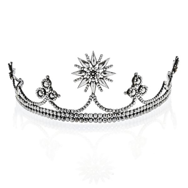 Tiara in metal  - Auction Jewelery and Watch auction - Antique Jewelery from a Venetian Collection (lots 1-91) - Curio - Casa d'aste in Firenze