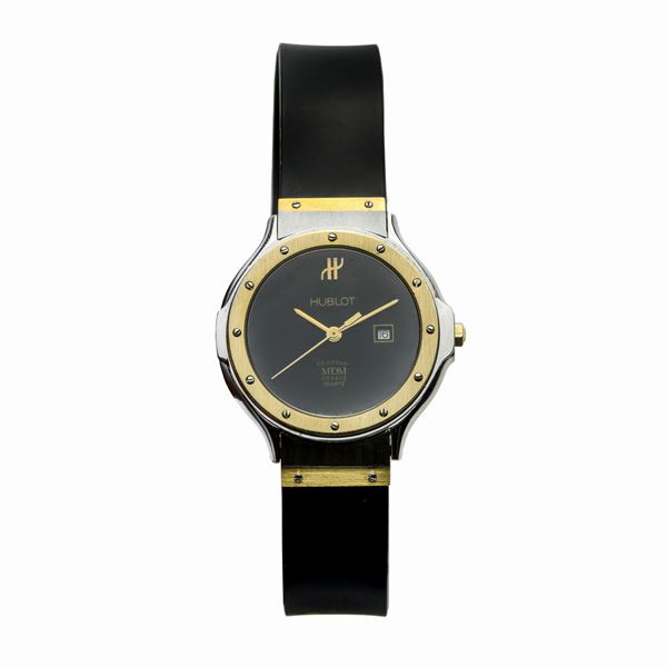 HUBLOT : Orologio da polso in acciaio e oro giallo Hublot  - Asta Asta di Gioielli  e Orologi -  Gioielli Antichi da una Collezione Veneziana (lotti 1- 91) - Curio - Casa d'aste in Firenze