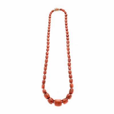 Collana in Corallo Rosso e Oro Giallo