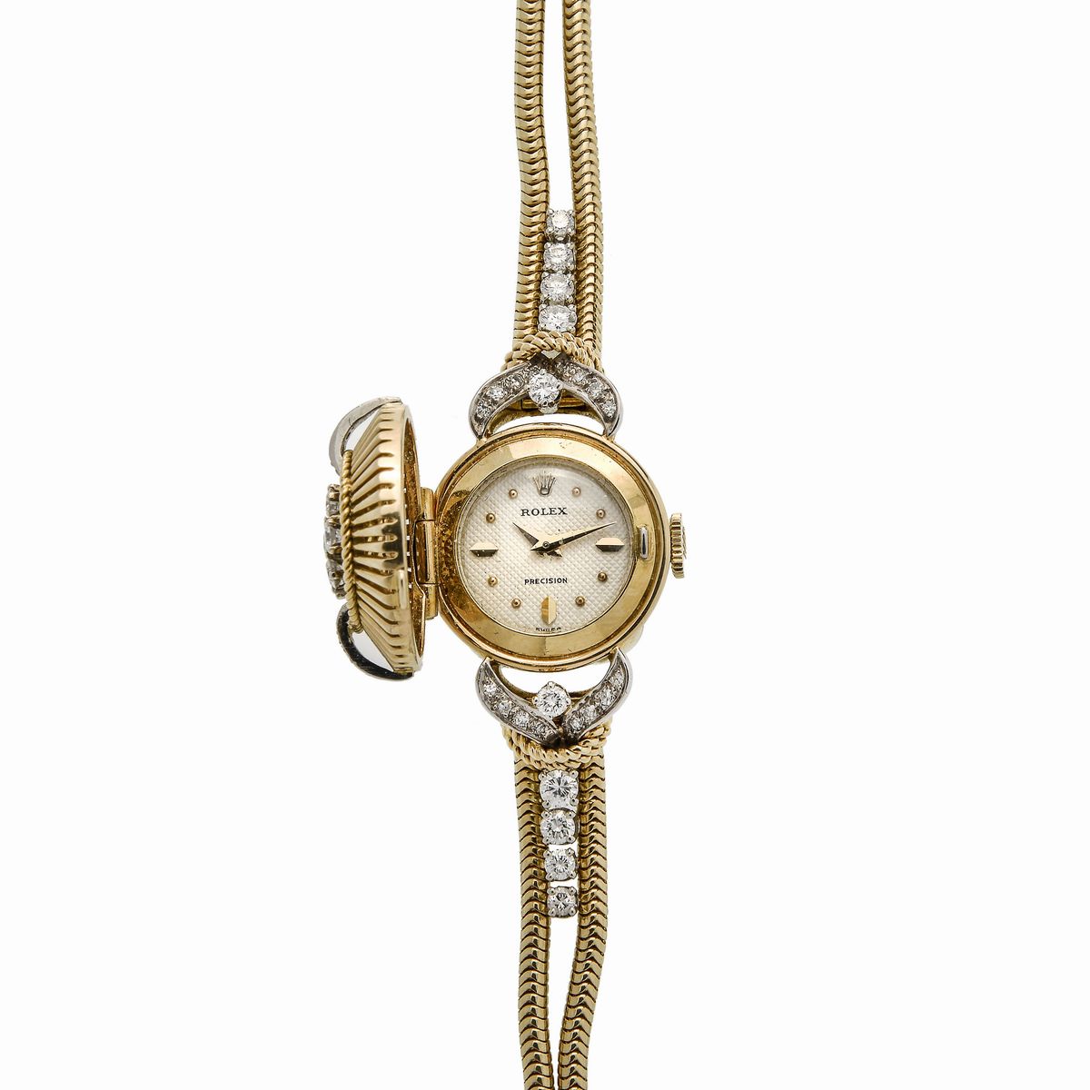 Bracciale Orologio in Oro Giallo e Diamanti Rolex