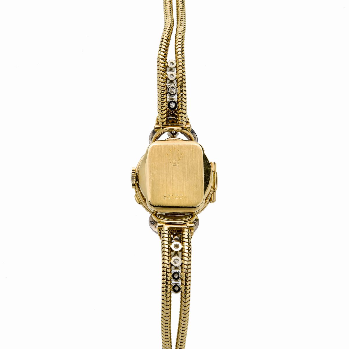 Bracciale Orologio in Oro Giallo e Diamanti Rolex
