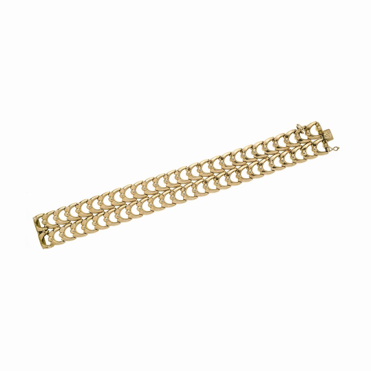 Alto Bracciale a Maglie in Oro Giallo