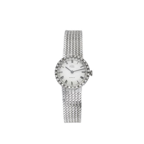 Lady's watch in white gold and diamonds Sigel