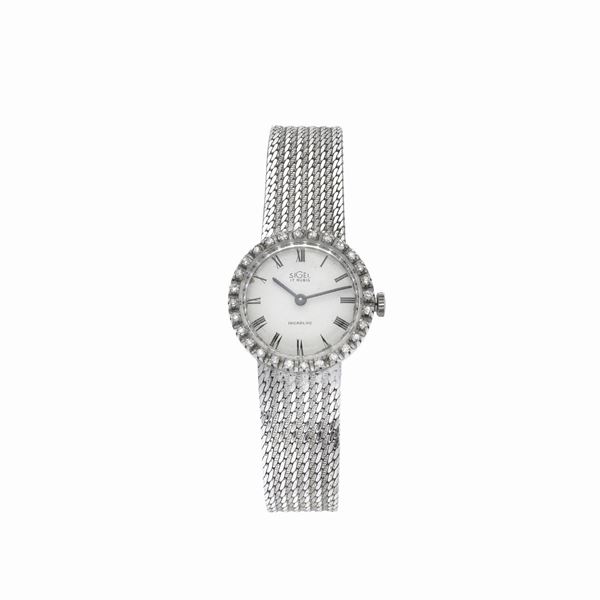 Orologio da signora in oro bianco e diamanti Sigel  - Asta Asta di Gioielli  e Orologi -  Gioielli Antichi da una Collezione Veneziana (lotti 1- 91) - Curio - Casa d'aste in Firenze