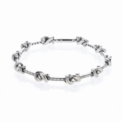 Bracciale in Oro Bianco, Diamanti e Diamanti Brown