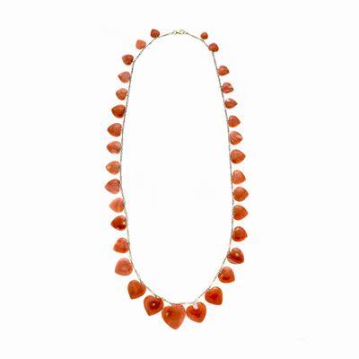 Collana in Corallo Rosa e Oro Giallo