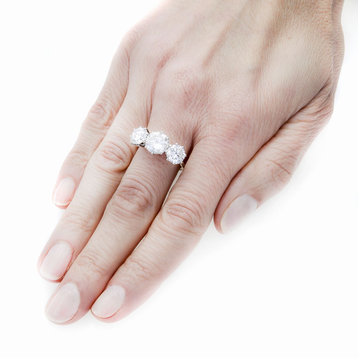 Importante Anello Trilogy in Oro Bianco e Diamanti