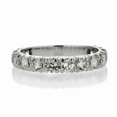 Anello Riviere in Oro Bianco e Diamanti
