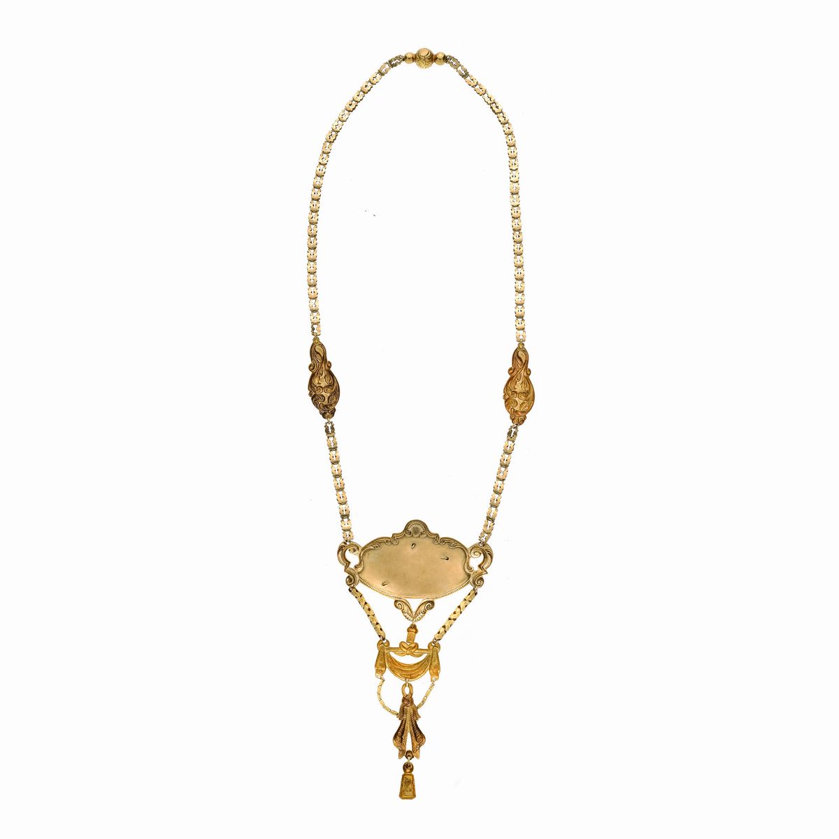 Collana in Oro Giallo e Smalti di Vari Colori