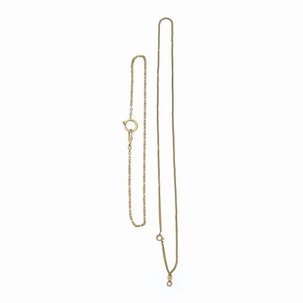 Due catene da orologio in oro giallo  - Asta Asta di Gioielli  e Orologi -  Gioielli Antichi da una Collezione Veneziana (lotti 1- 91) - Curio - Casa d'aste in Firenze