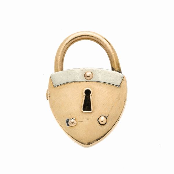 Padlock in yellow gold and white gold