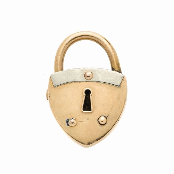 Lucchetto in oro giallo e oro bianco  - Asta Asta di Gioielli  e Orologi -  Gioielli Antichi da una Collezione Veneziana (lotti 1- 91) - Curio - Casa d'aste in Firenze