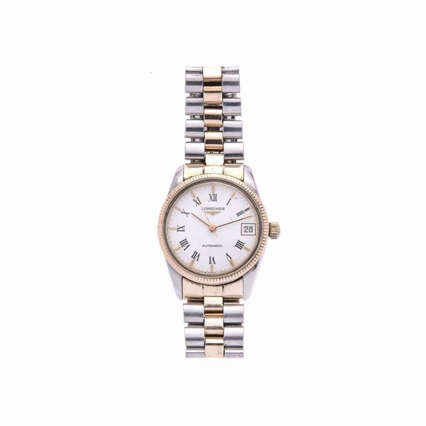 LONGINES : Orologio da polso in acciaio e oro giallo Longines  - Asta Asta di Gioielli  e Orologi -  Gioielli Antichi da una Collezione Veneziana (lotti 1- 91) - Curio - Casa d'aste in Firenze