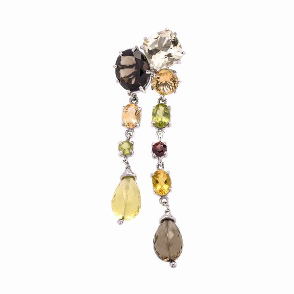 Pendant in white gold and quartz of various colors  - Auction Jewelery and Watch auction - Antique Jewelery from a Venetian Collection (lots 1-91) - Curio - Casa d'aste in Firenze