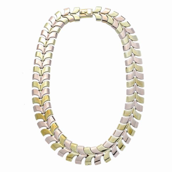 Necklace in yellow gold and rose gold at 14 kt  - Auction Jewelery and Watch auction - Antique Jewelery from a Venetian Collection (lots 1-91) - Curio - Casa d'aste in Firenze