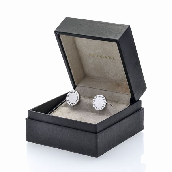 BULGARI - Paio di gemelli in oro biacno Bzero1 Bulgari