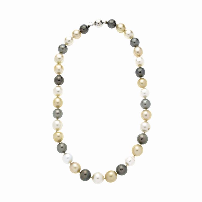 Girocollo in Perle, Perle Gold, Tahiti e Oro Bianco