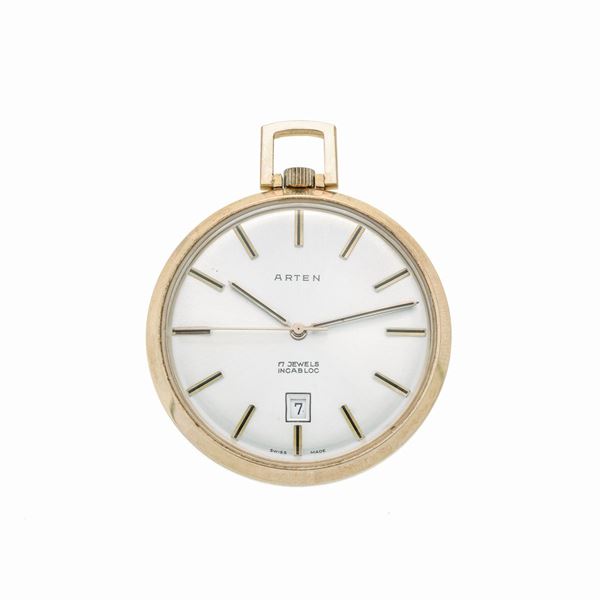 ARTEN : Orologio da frac in metallo dorato Arten  - Asta Asta di Gioielli  e Orologi -  Gioielli Antichi da una Collezione Veneziana (lotti 1- 91) - Curio - Casa d'aste in Firenze