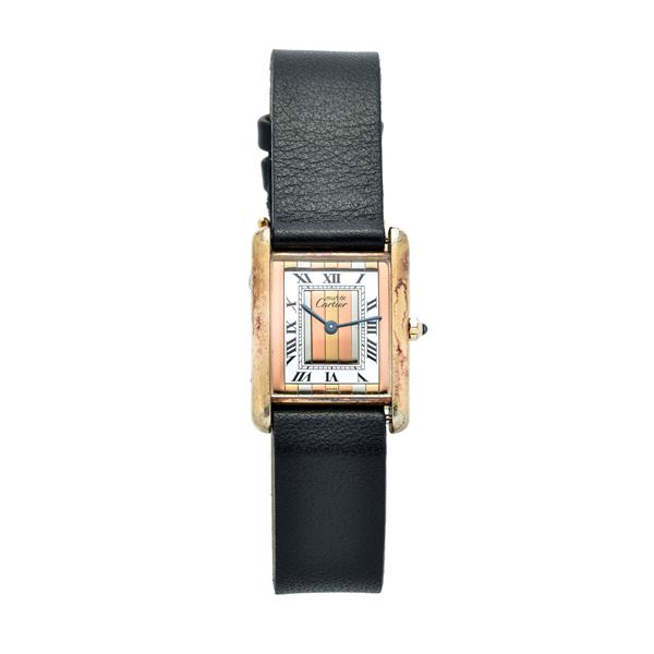 CARTIER - Wristwatch in gilded silver Cartier Tank