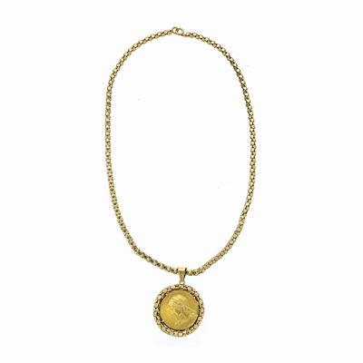 Collana con Moneta in Oro Giallo
