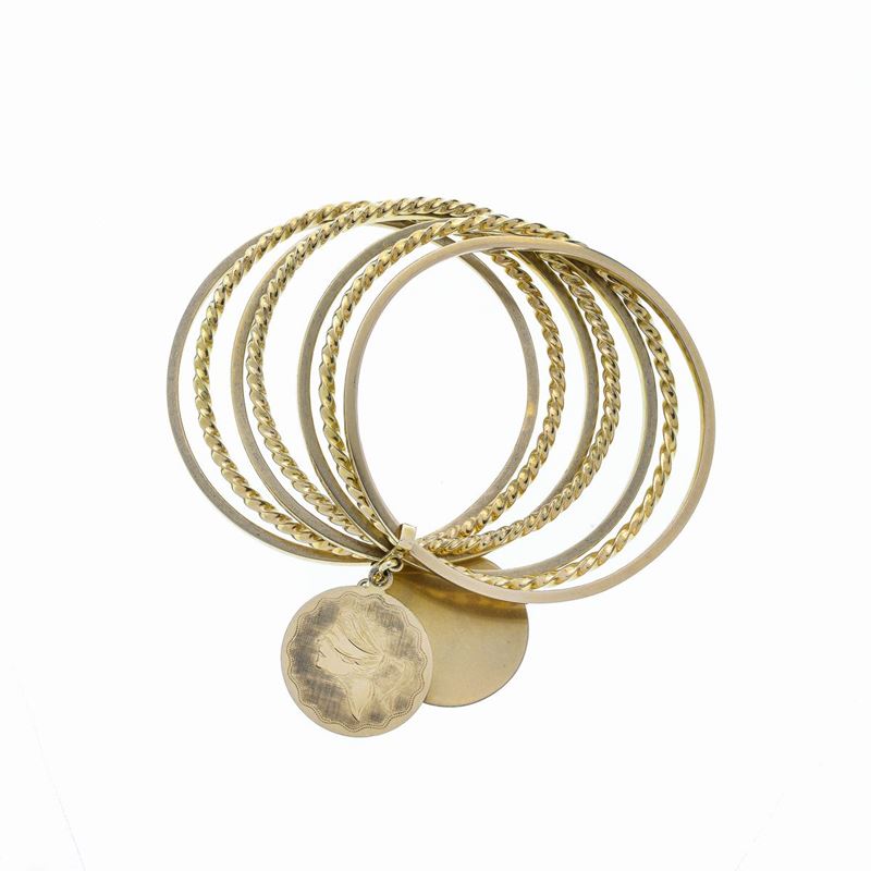 Bracciale a Cerchi in Oro Giallo