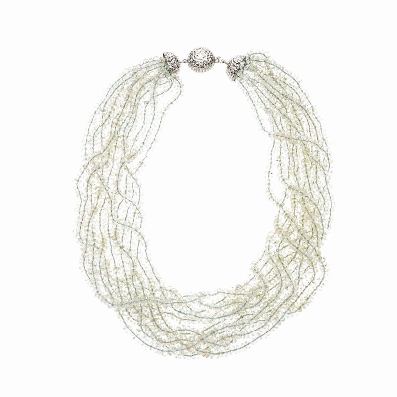 Collana in Acquamarina e Oro Bianco