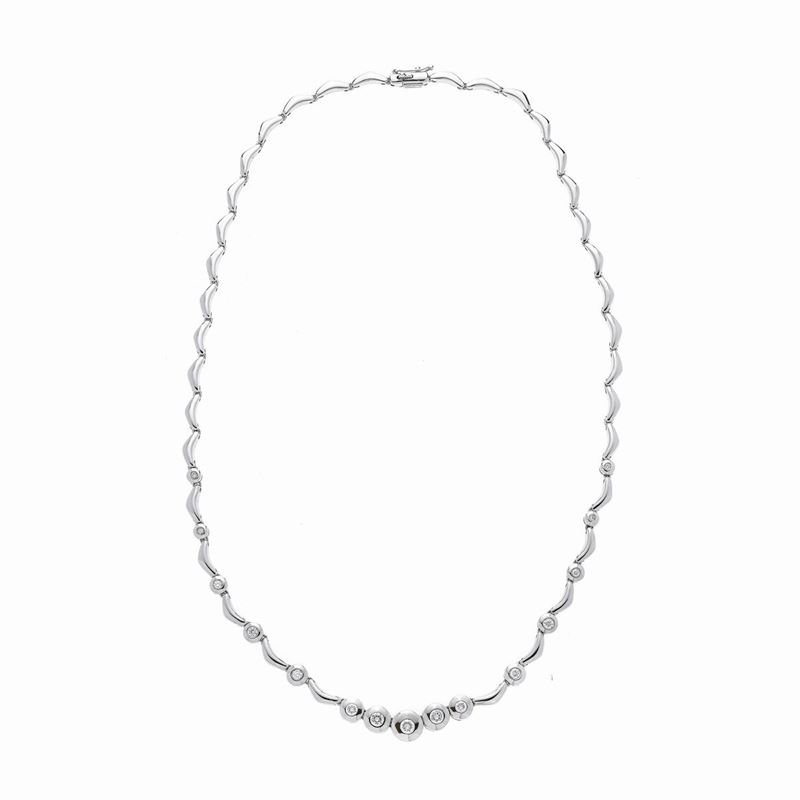 Girocollo in Oro Bianco e Diamanti