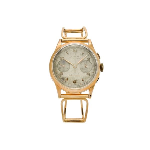 Chronograph wrist watch in yellow and 14 kt gold
