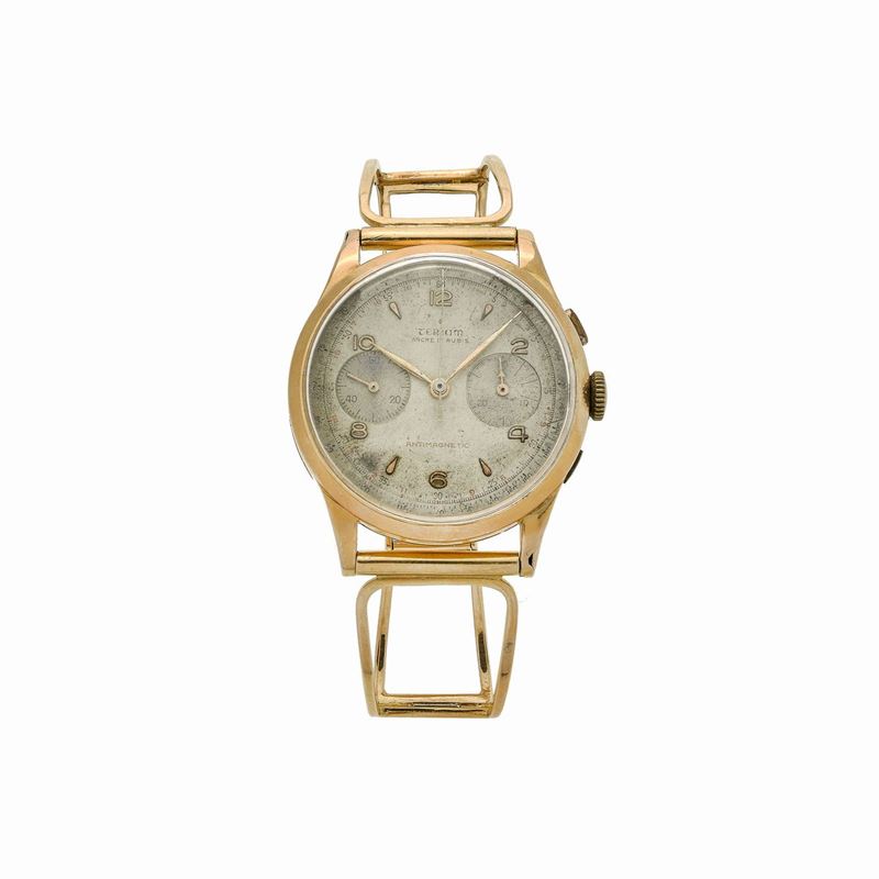 Orologio Cronografo da Polso in Oro Giallo e Oro 14 Kt