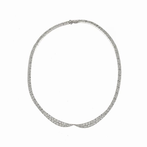 Collar choker in white gold and diamonds