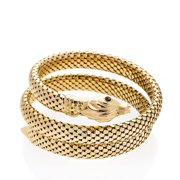 Serpente bracelet in yellow gold