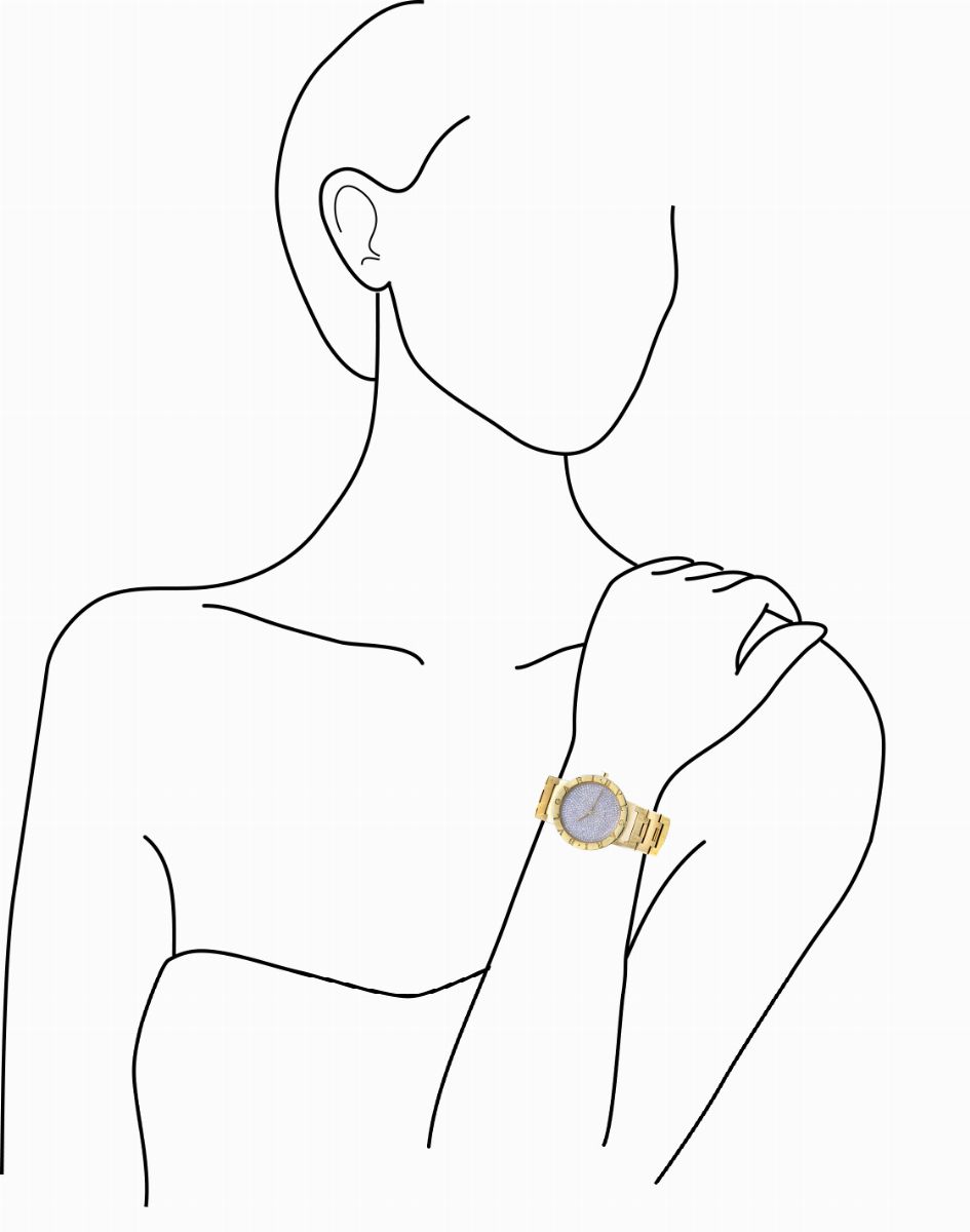 Orologio da Polso in Oro Giallo e Diamanti Bulgari